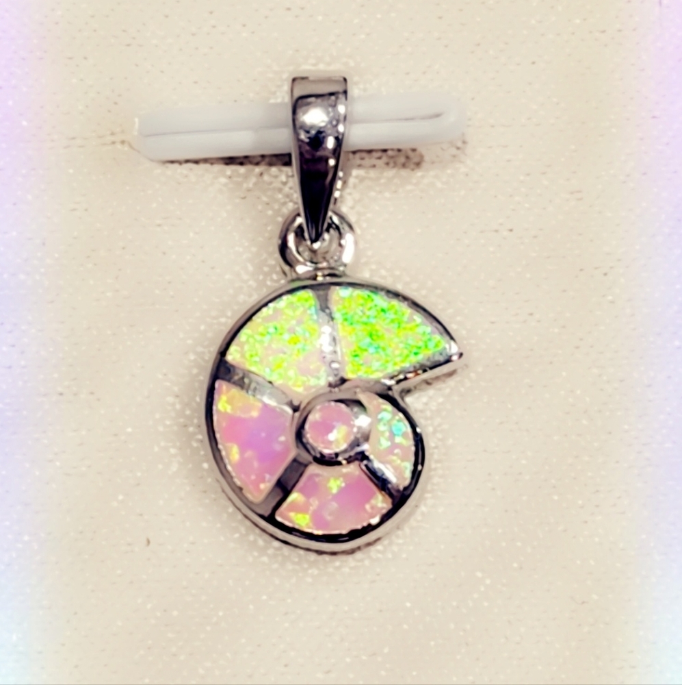 Pink Fire Opal Sterling Baby Pendant